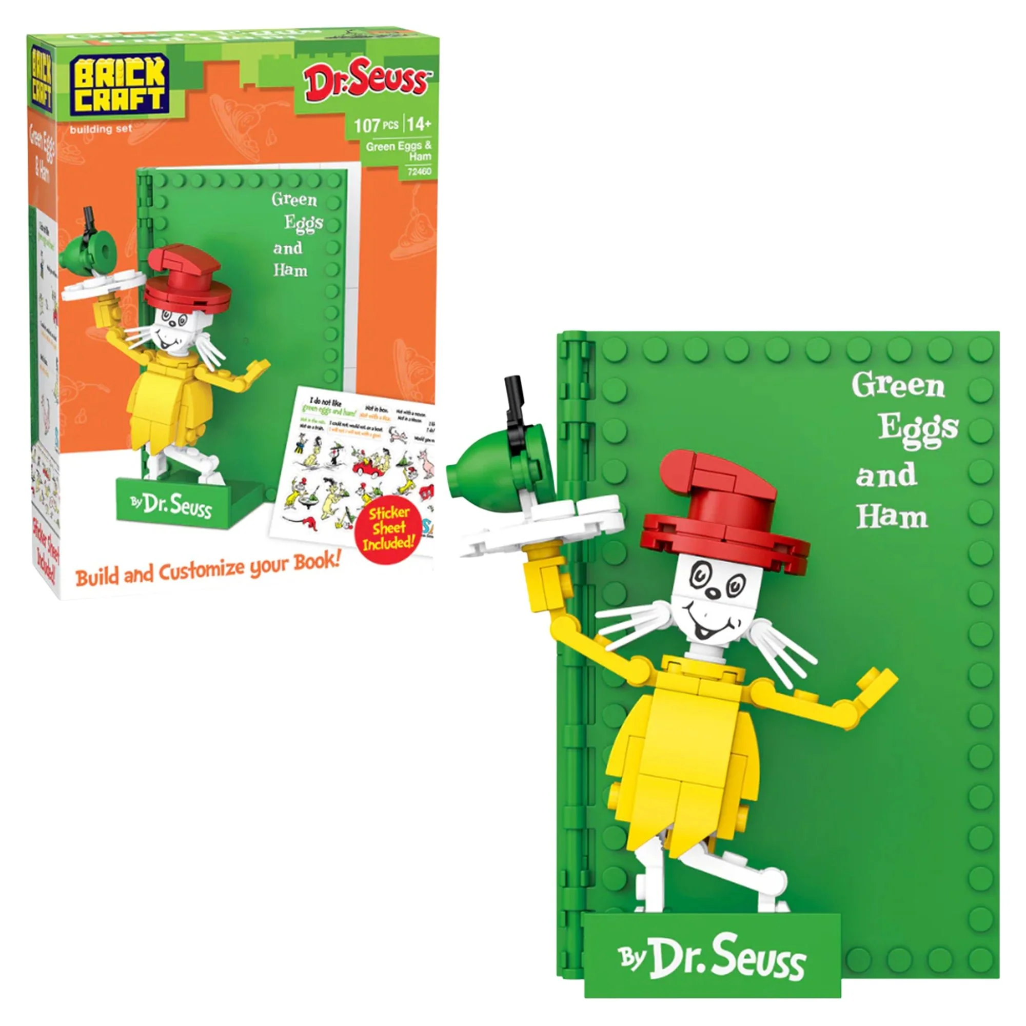 Brick Craft Dr. Suess Build-A-Books: Green Eggs and Ham - 107 Pieces Tray